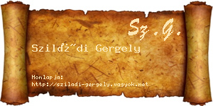Sziládi Gergely névjegykártya